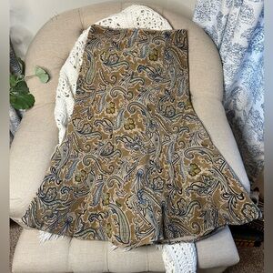 Paisley printed corduroy long bell skirt, Casual Corner Annex, size 4